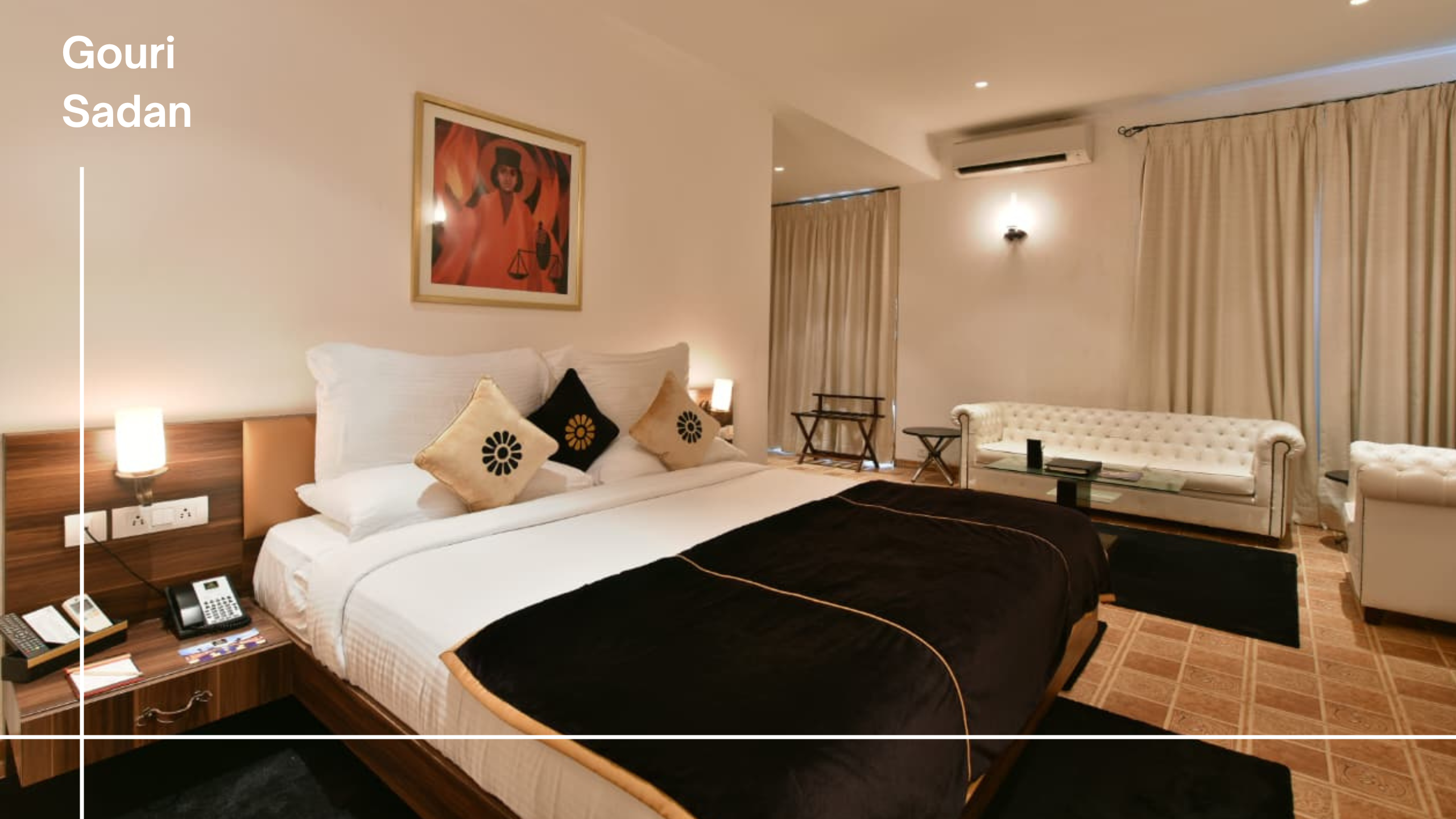 “Deluxe AC room at Gouri Sadan & Ganga Srisailam with temple view and ropeway view