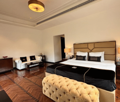 Deluxe AC room with temple view, attached bath, hot water geyser